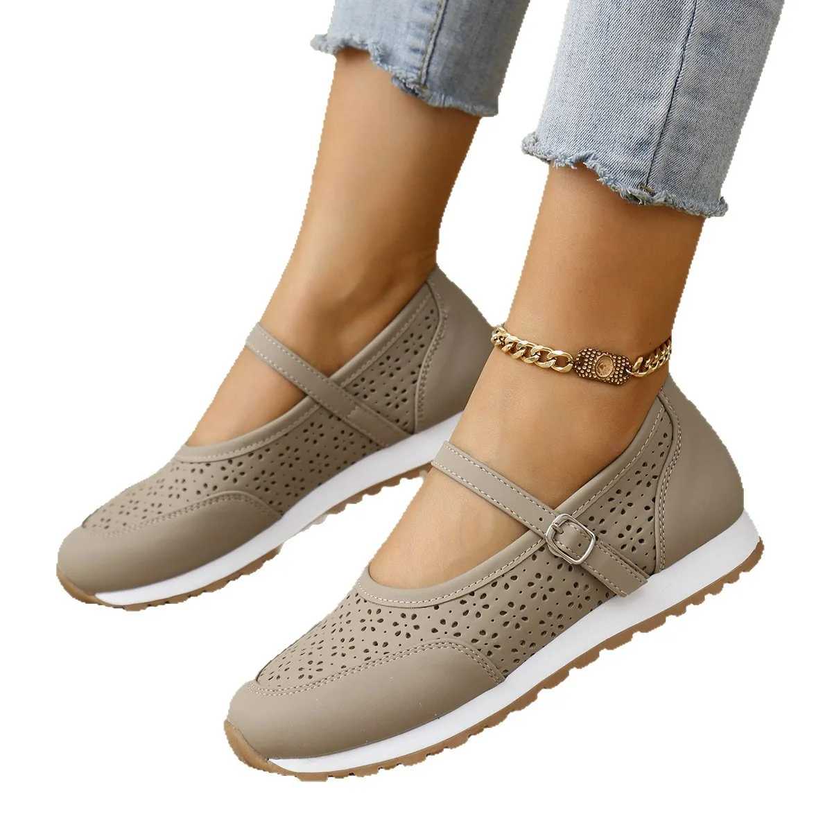 ⏰Limited Time 70% OFF⏰Floral Openwork Mary Janes with Secure Buckle Strap –Elegance Without the Ache