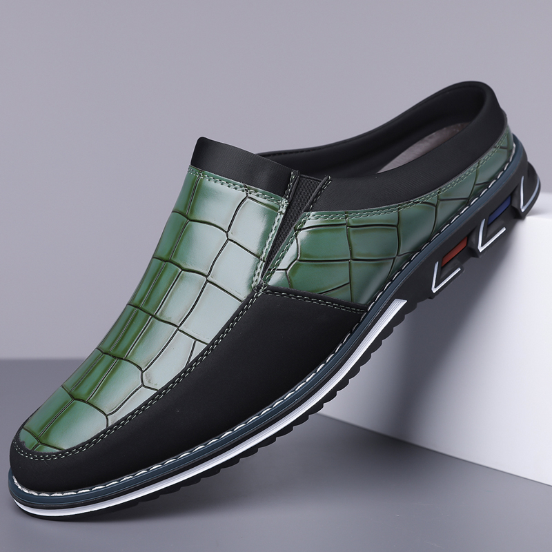 Men's Fashion Calfskin Leather Slippers