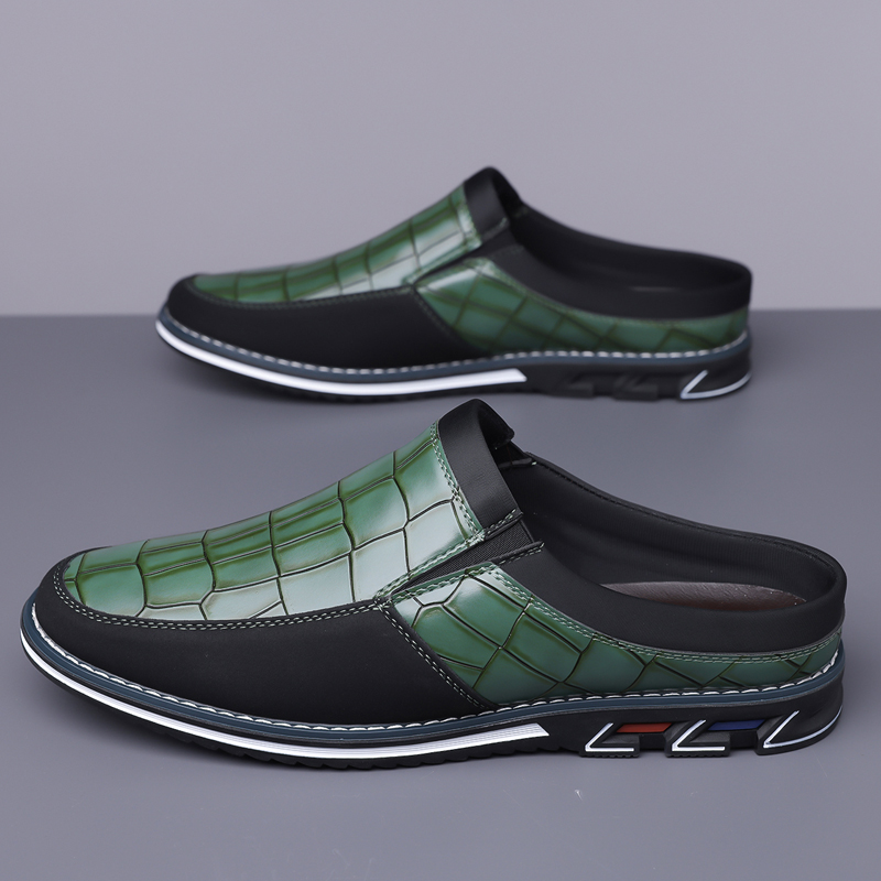 Men's Fashion Calfskin Leather Slippers