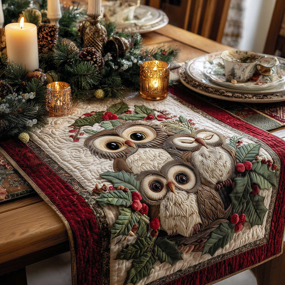 Woodland Owl Quilted Table Runner NCU0TH3416