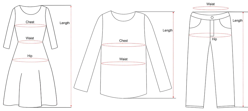 尺码表示例图片