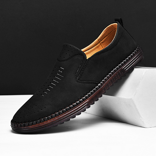 ⏰Limited Time Sale 70% OFF-Men's Slip-On Orthopedic Leather Dress Loafers – Anti-Slip, Breathable & Comfortable with Arch Support for All-Day Wear