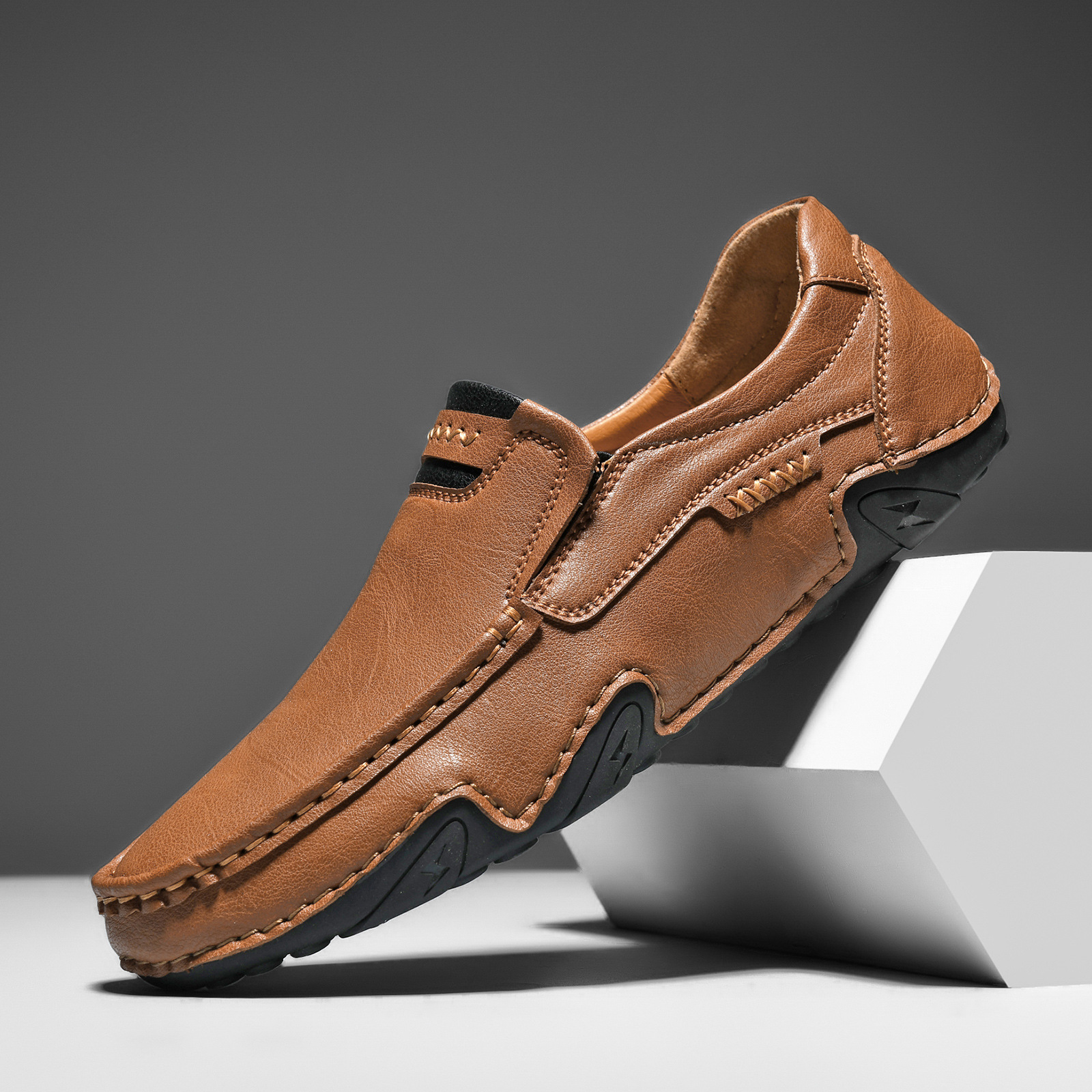 Men's Genuine Leather Slip-On Loafers