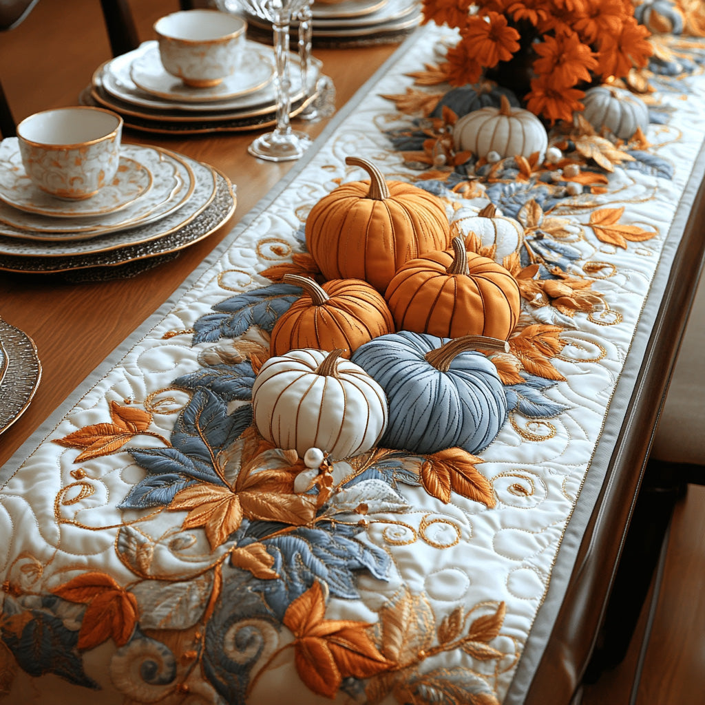 Pumpkin Wishes Quilted Table Runner NCU0DV7116