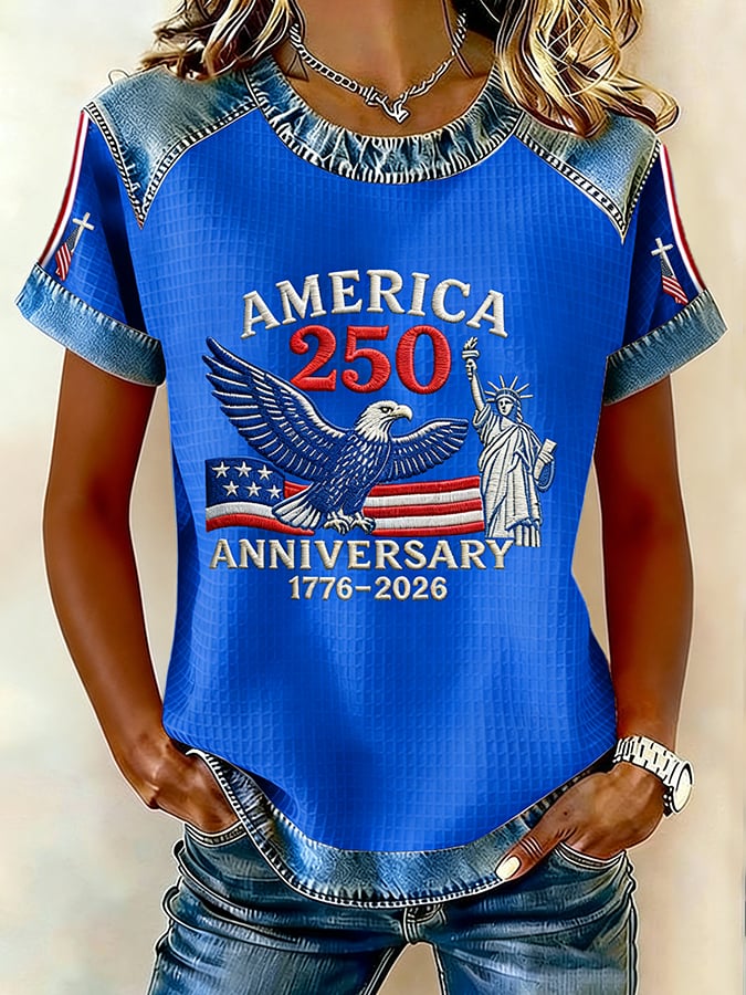 Women's 250th Anniversary Faith Printed Short-Sleeved T-Shirt