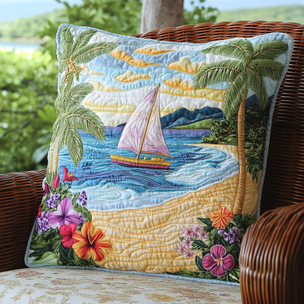 Beach Escape Quilted Pillow Case NCU0VL1742