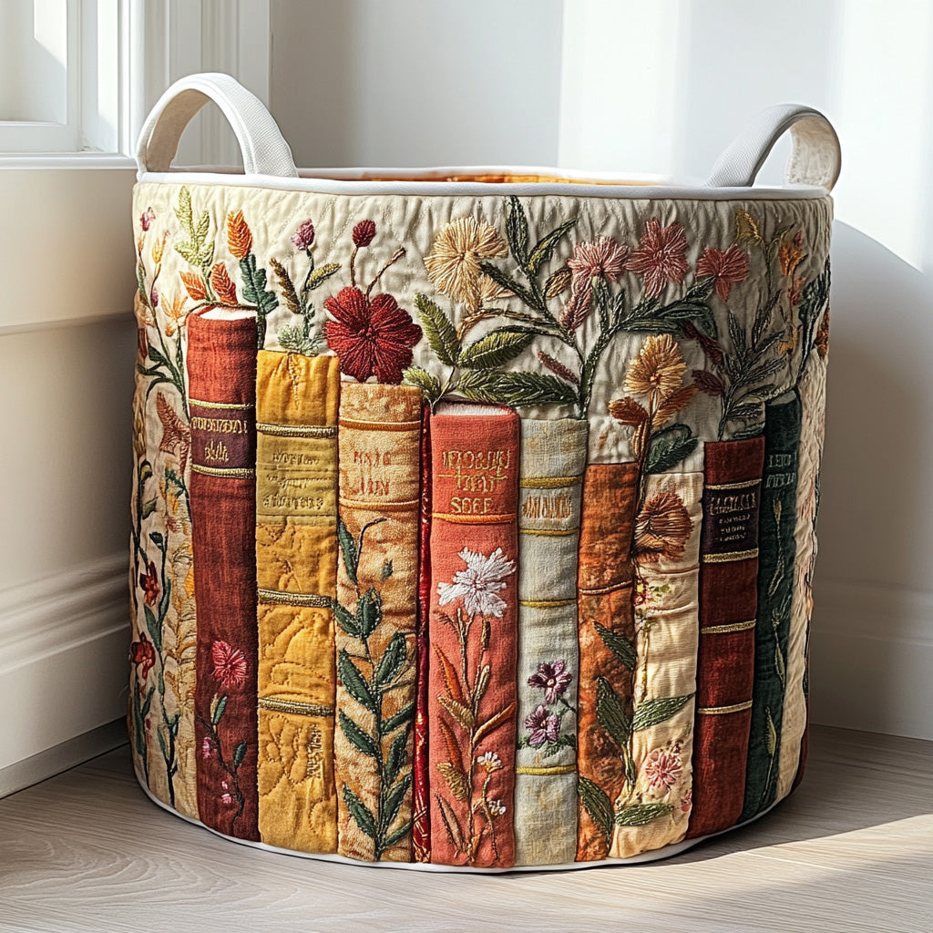 Bookish Garden Quilted Laundry Basket NCU0QN016