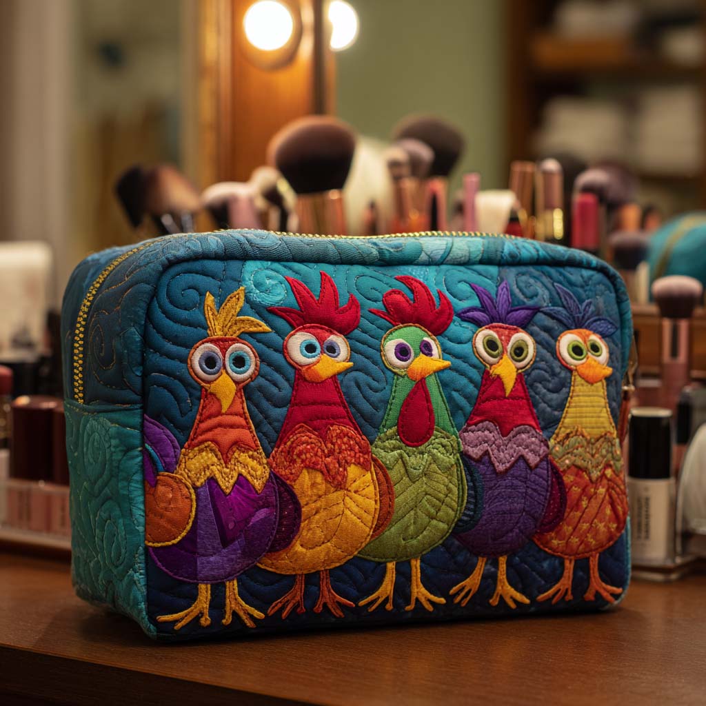 Chicken Love Quilted Makeup Bag NCU0NT10544