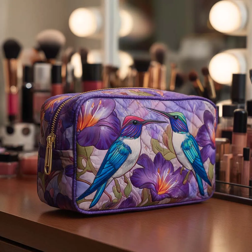 Hummingbird Quilted Makeup Bag NCU0VT288