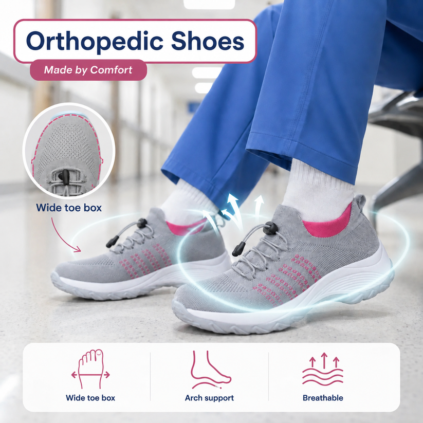Last day 70% off 🔥Stretch Cushion Comfort & Relief All Day Walking Shoes