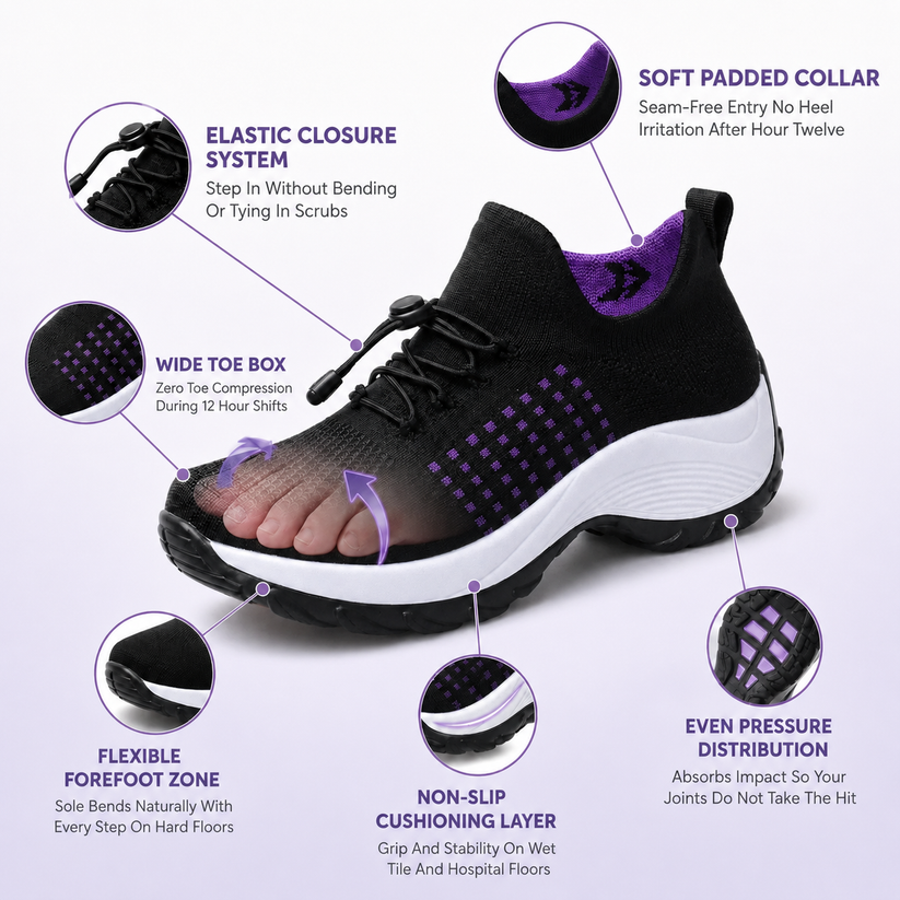 Last day 70% off 🔥Stretch Cushion Comfort & Relief All Day Walking Shoes