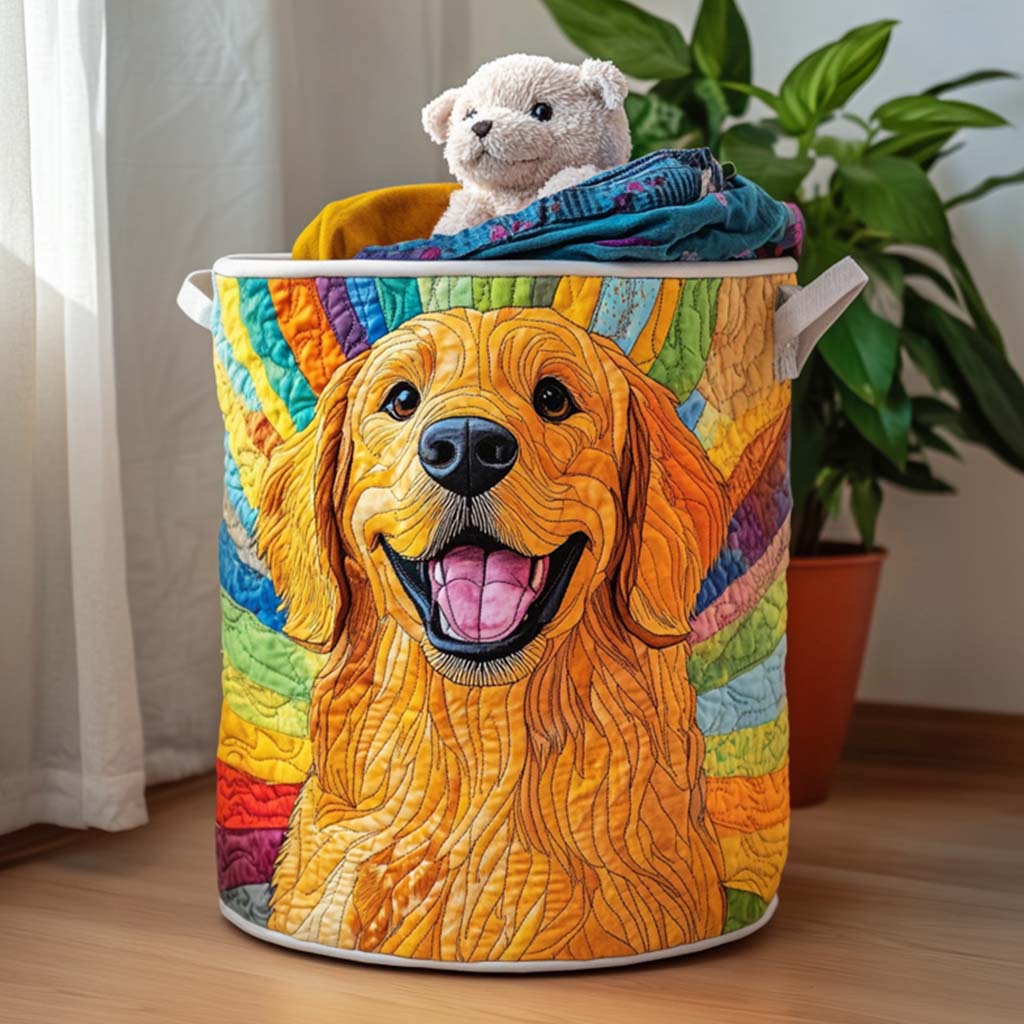 Golden Retriever Quilted Laundry Basket NCU0QN013