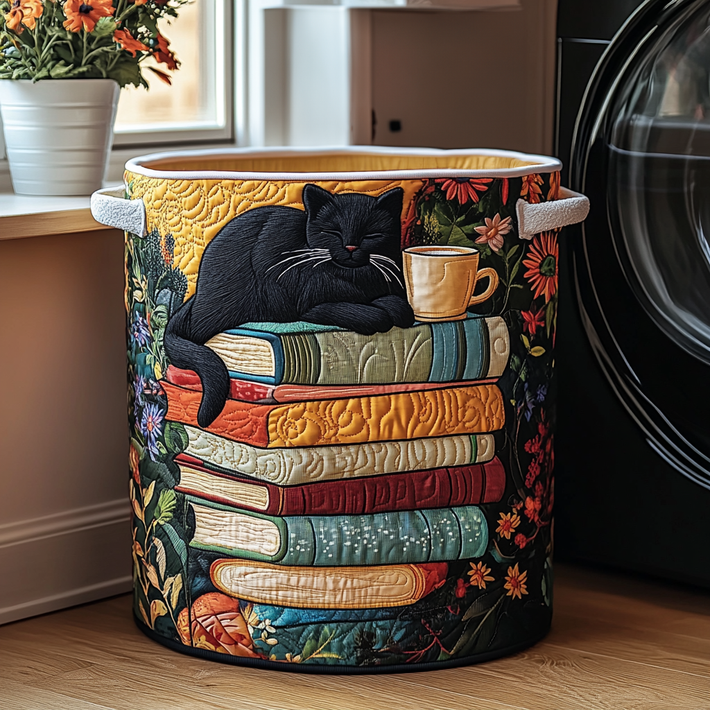 Cat Quilted Laundry Basket NCU0QN017