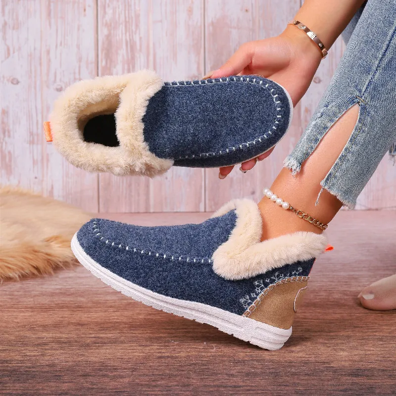 Womens Orthopedic Winter Wool Snow Boots Cozy Winter Shoes