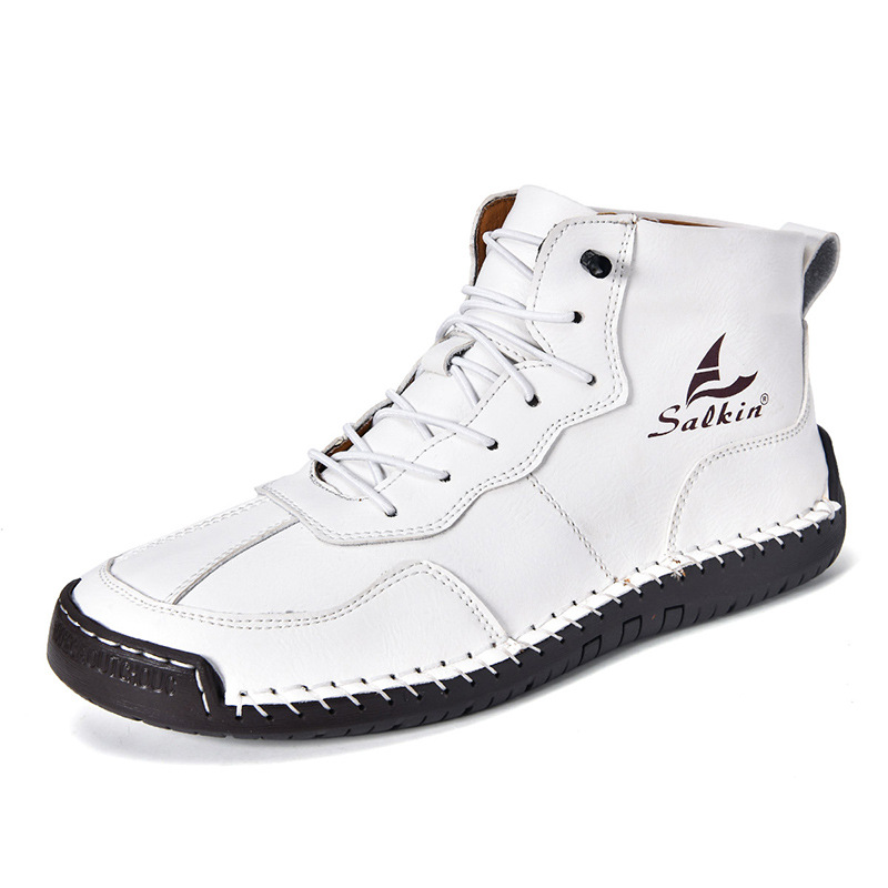 (⏰Limited Time Sale 70% OFF) Men's Orthopedic Comfortable Handmade Leather Boots - Waterproof, Non-Slip, Arch Support, Wide Toe, Shock-Absorbing, Outdoor Leather Boots