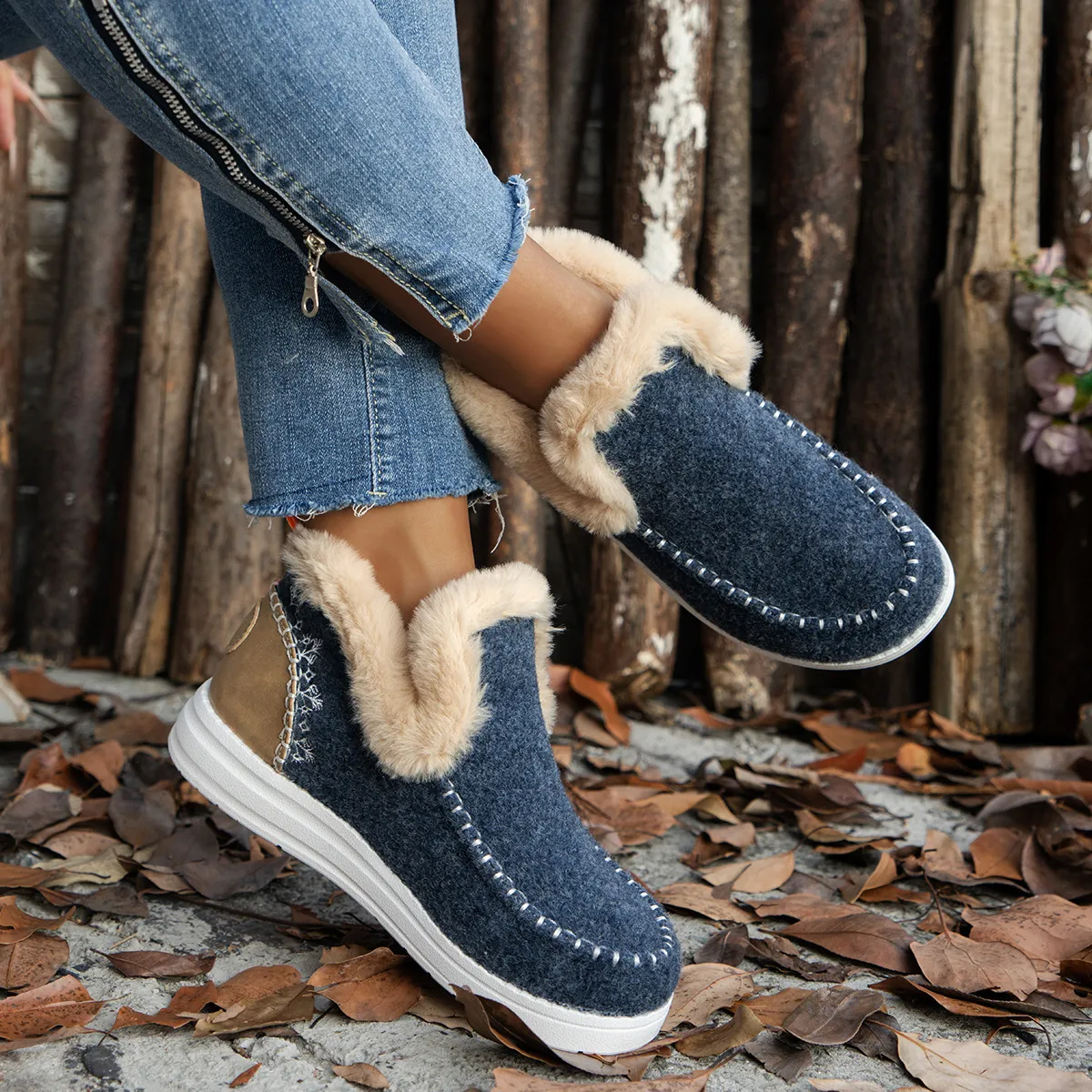 Womens Orthopedic Winter Wool Snow Boots Cozy Winter Shoes
