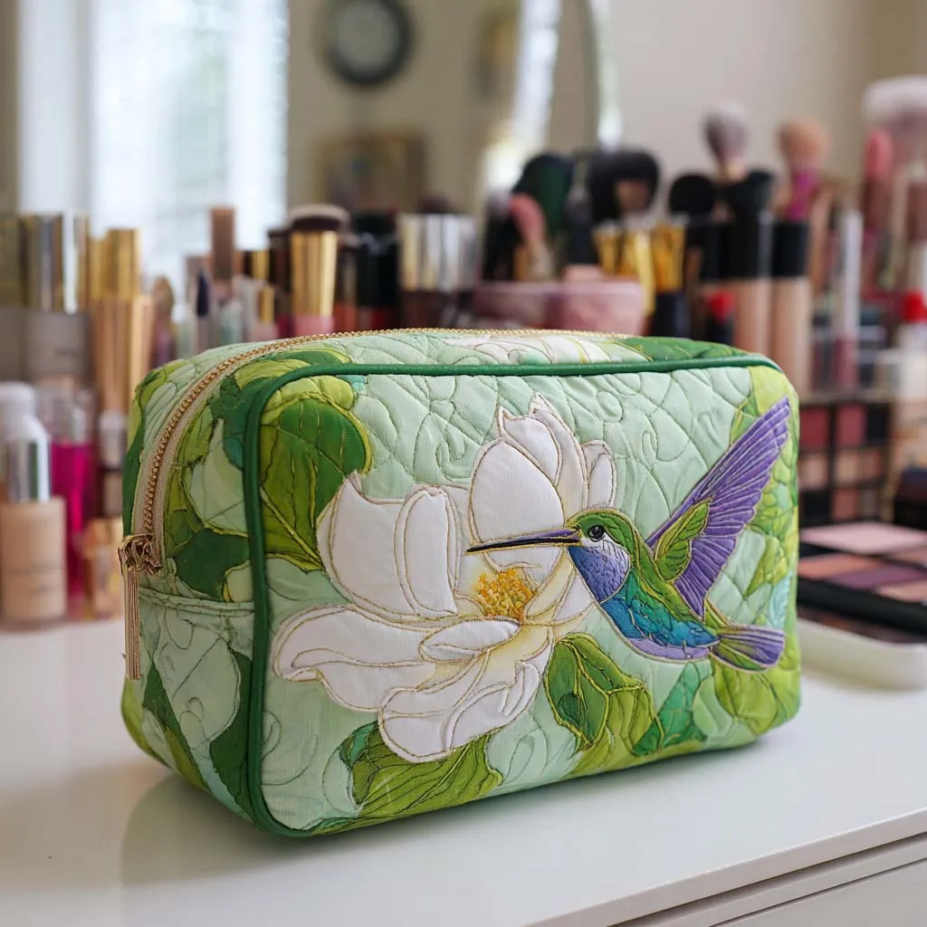 Hummingbird Quilted Makeup Bag NCU0VT288