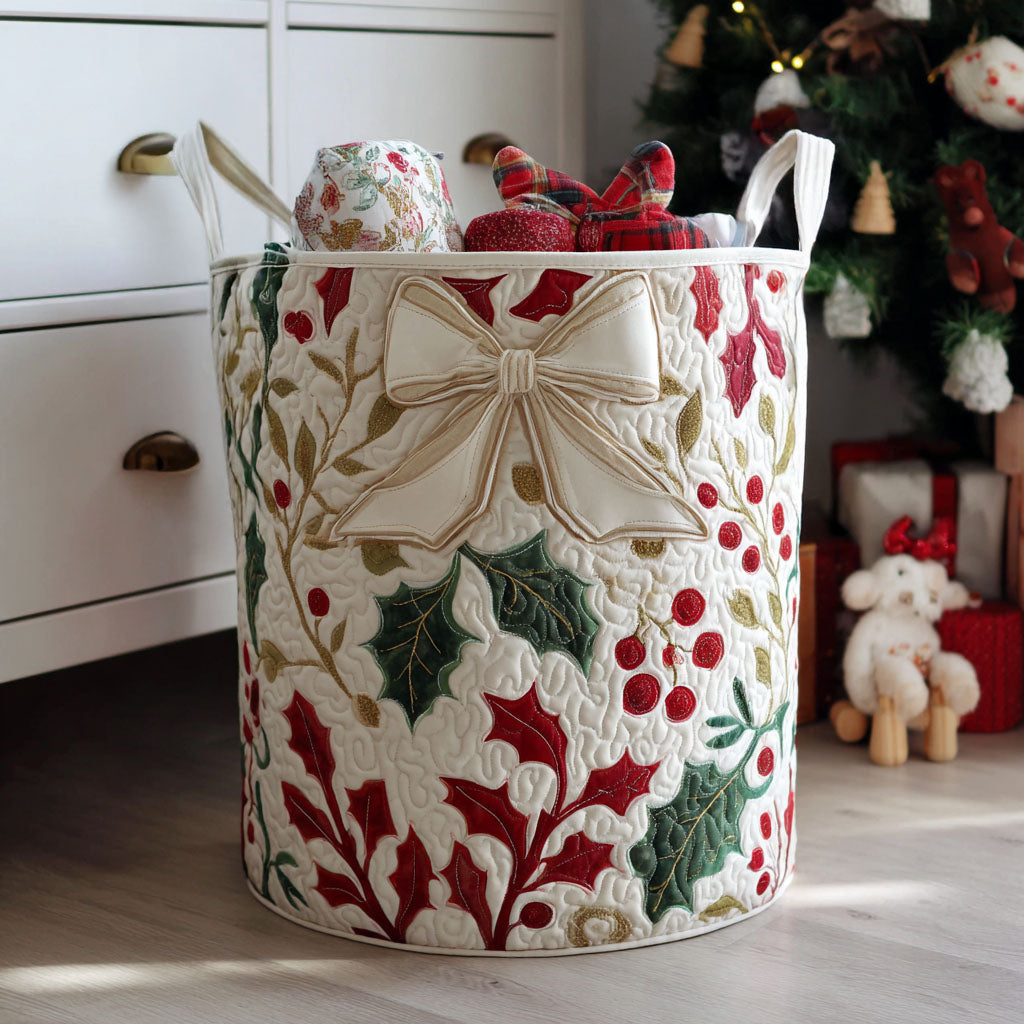 Snowy Wonder Quilted Laundry Basket NCU0PTT1302