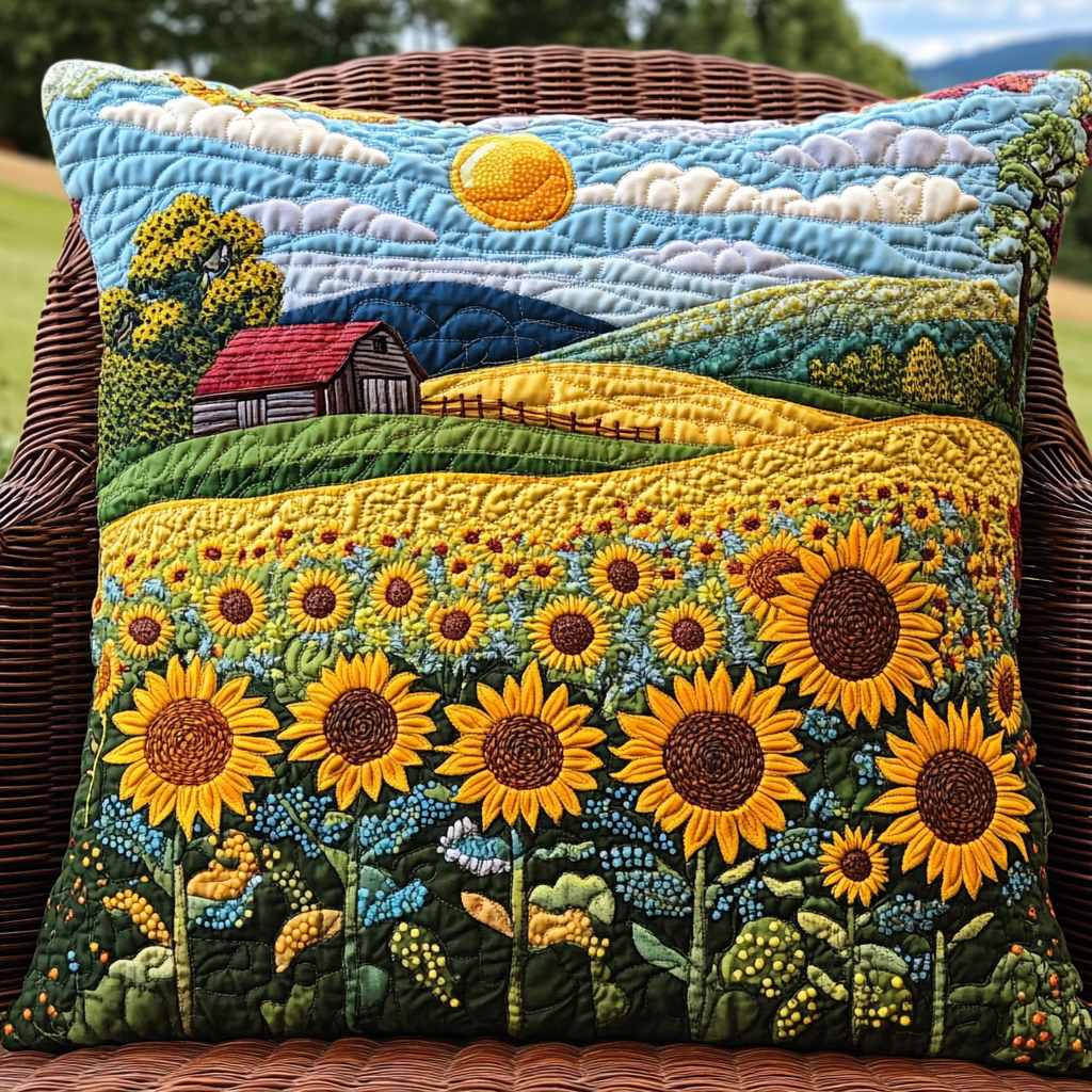 Sunflower Dream Quilted Pillow Case NCU0VL1909
