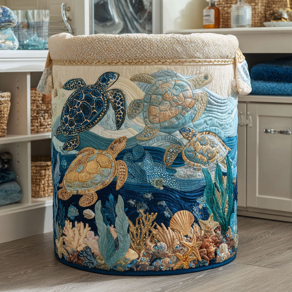 Shell Shine Quilted Laundry Basket NCU0PTT704