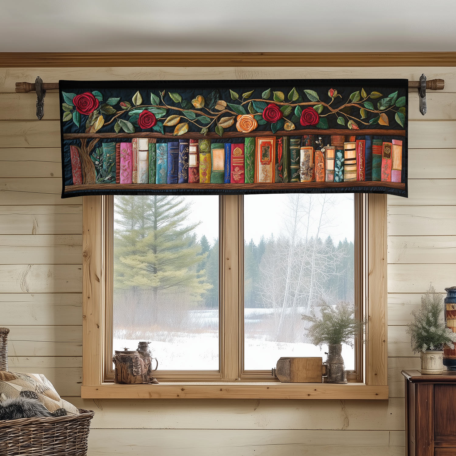 Vintage Library Quilted Valance NCU0DDK835