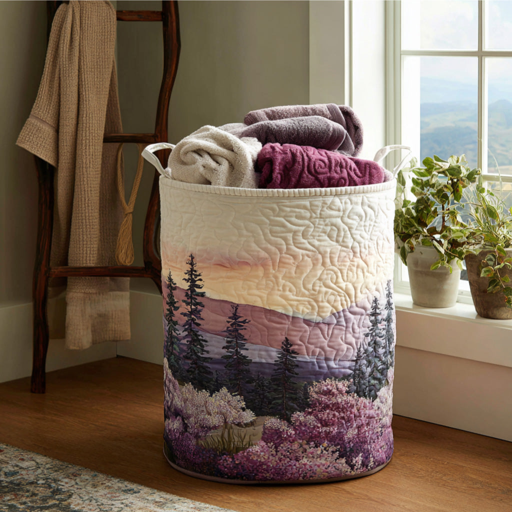 Flower Quilted Laundry Basket NCU0QN006