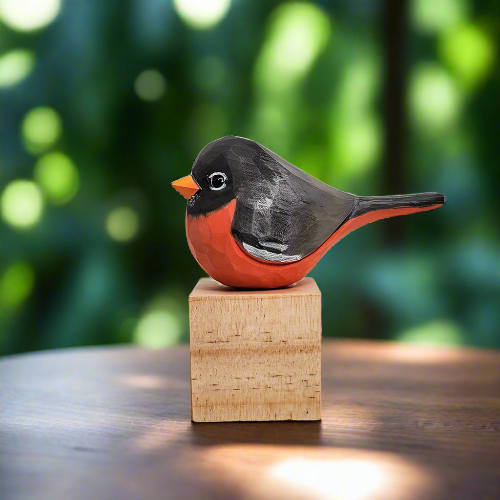 American Robin Painted Bird Figurine