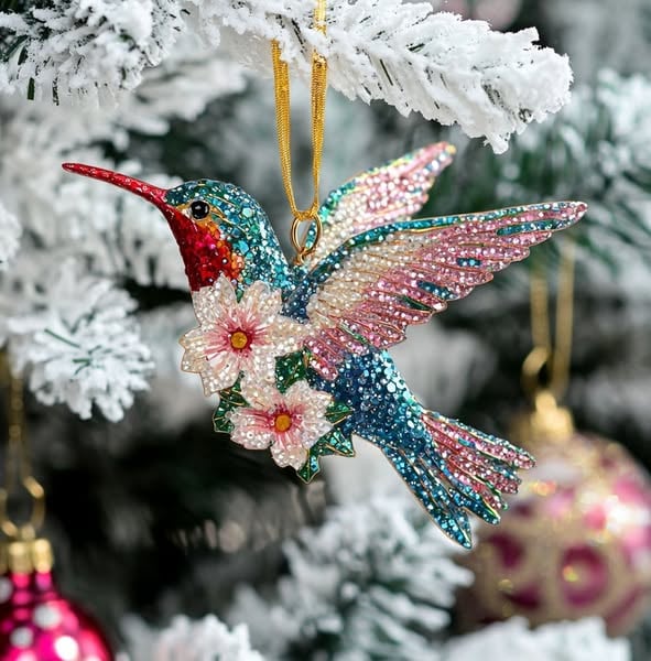 🔥Last Day 50% OFF -🐦Hummingbird Christmas Ornament✨Glittering Holiday Decoration💠(✨Same as in the video)