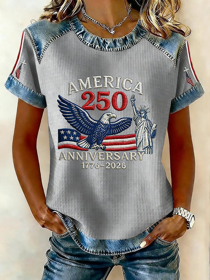 Women's 250th Anniversary Faith Printed Short-Sleeved T-Shirt