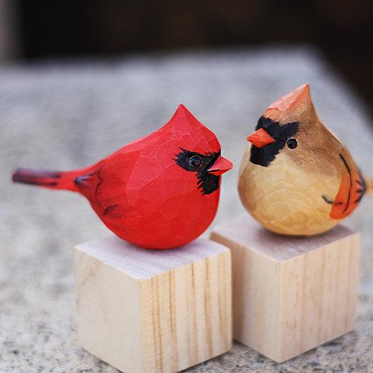 Cardinal Couple Bird Figurine
