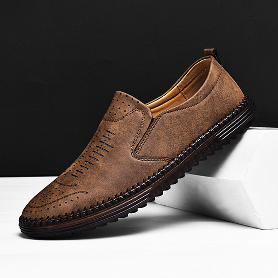 ⏰Limited Time Sale 70% OFF-Men's Slip-On Orthopedic Leather Dress Loafers – Anti-Slip, Breathable & Comfortable with Arch Support for All-Day Wear
