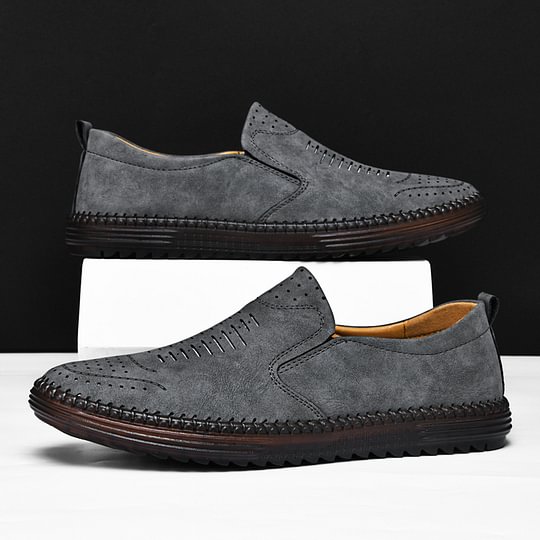 ⏰Limited Time Sale 70% OFF-Men's Slip-On Orthopedic Leather Dress Loafers – Anti-Slip, Breathable & Comfortable with Arch Support for All-Day Wear