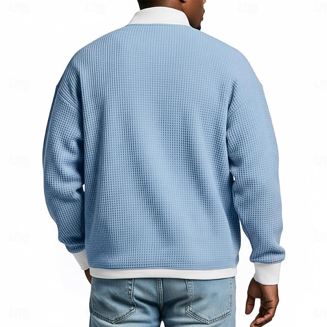 Men’s Waffle Long-Sleeve Half-Zip Top