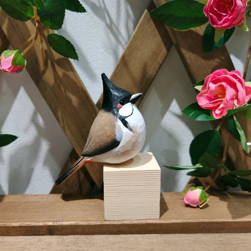 Red-whiskered bulbul Sculpted Hand-Painted Bird Figure