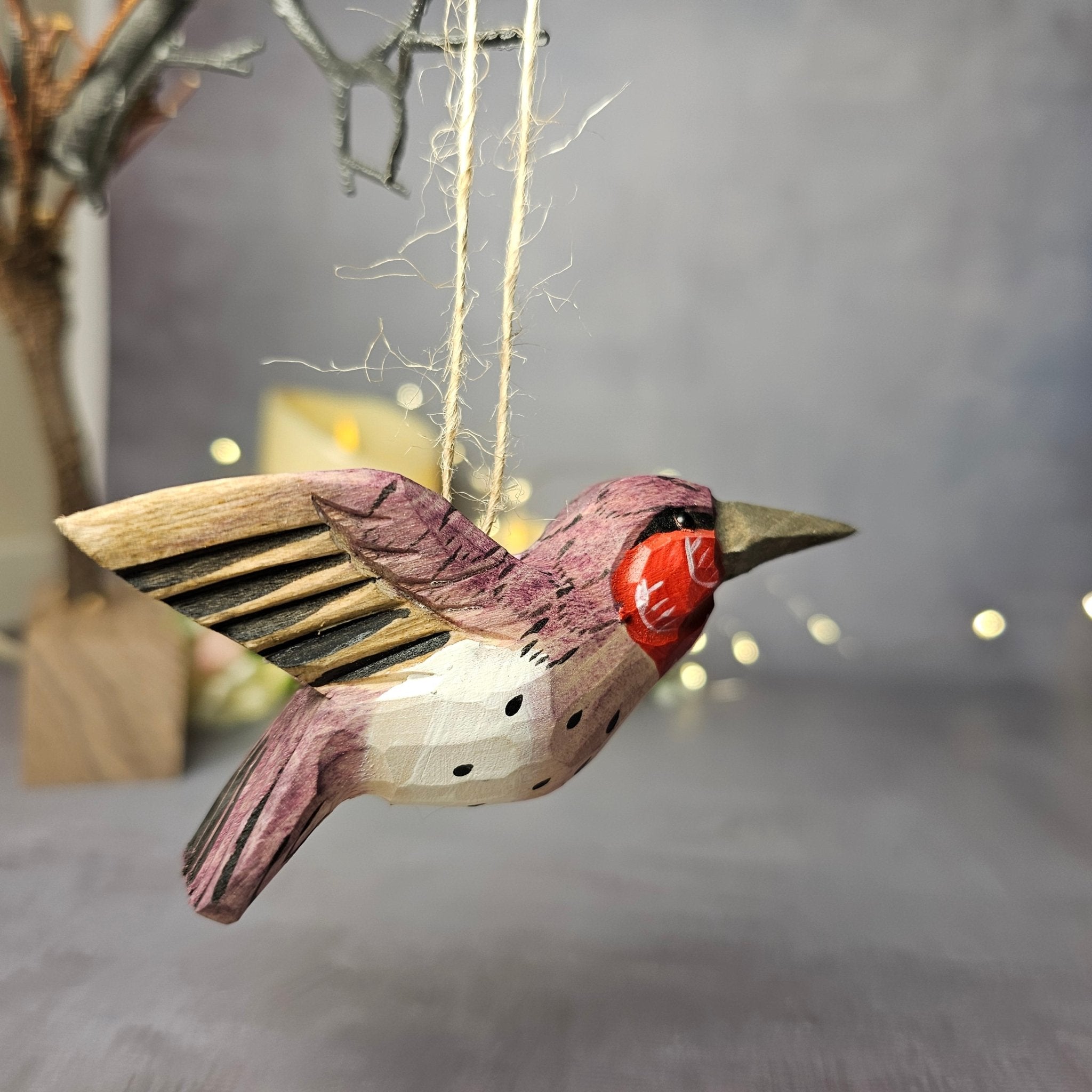 Ruby-Throated Hummingbird Hanging Ornaments