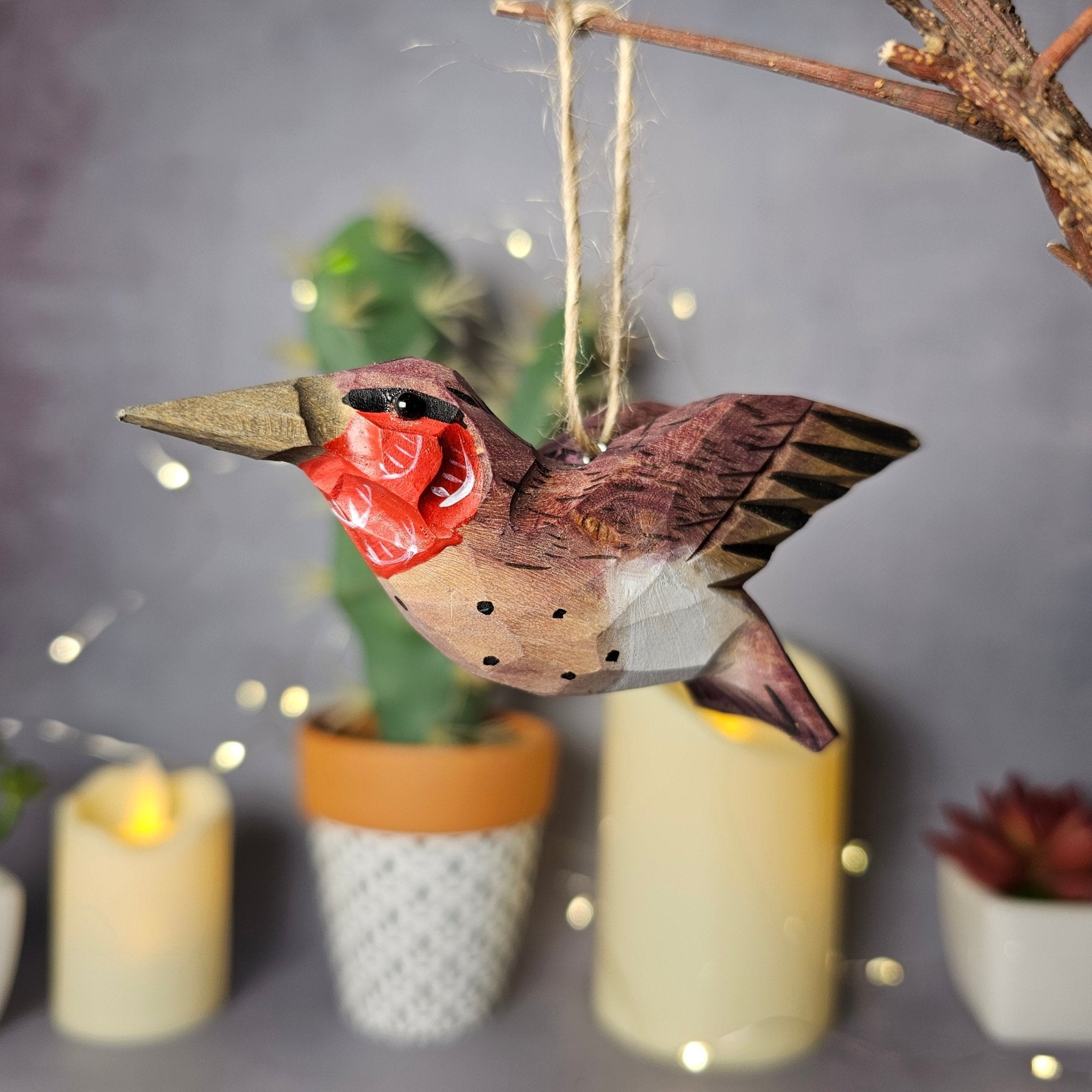 Ruby-Throated Hummingbird Hanging Ornaments