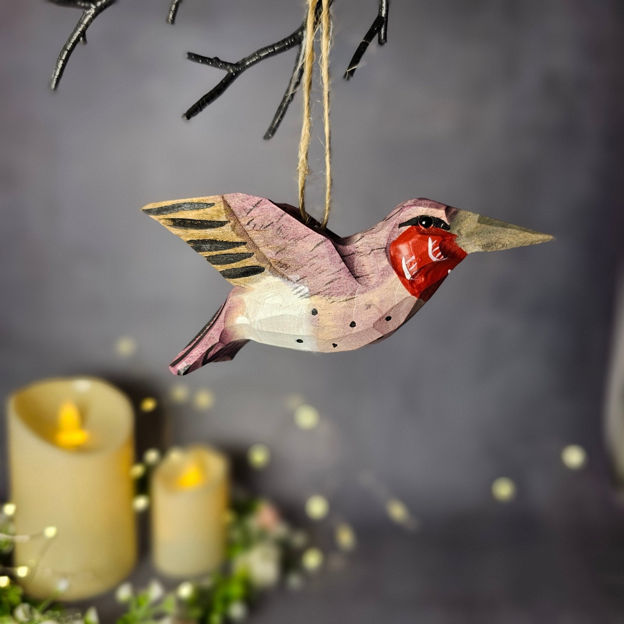 Ruby-Throated Hummingbird Hanging Ornaments