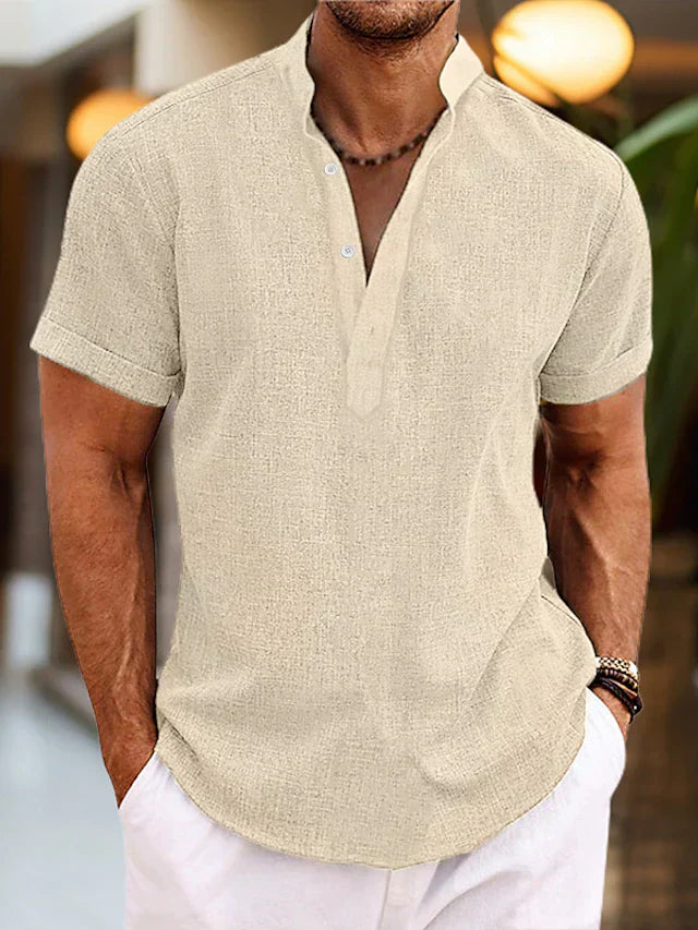 Thomas | Men’s Summer Henley Short Sleeve Shirt
