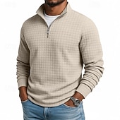 🔥Warm Waffle-Knit Quarter Zip Pullover Built for Comfort, Breathability and Everyday Style