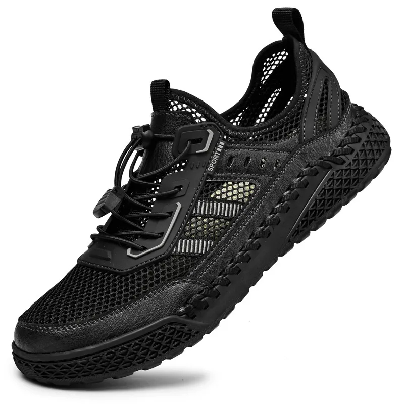 ⏰Last Day! 50% OFF 🔥 Men's Genuine Leather Breathable Wide-Toe Drawstring Orthopedic Loafers