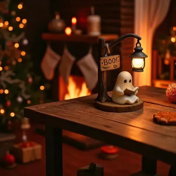 🔥👻📖Cute Ghost Reading Lantern – A glowing charm for protection & peaceful prayers!(✨Same as in the gif)