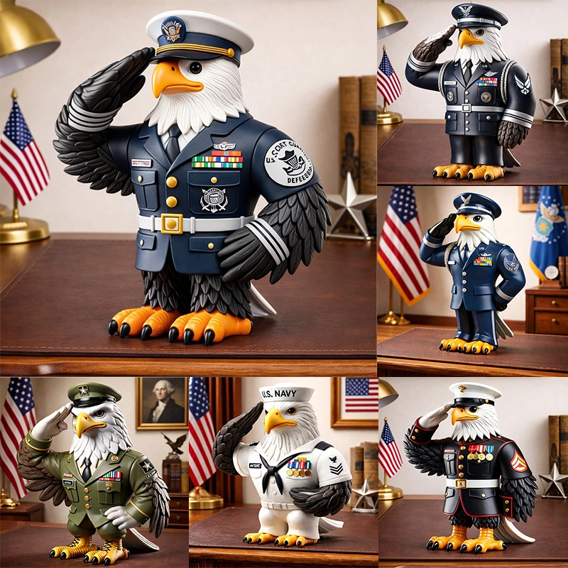 🎖️ Patriotic Eagle Military Figure | Resin Collectible Decor🦅