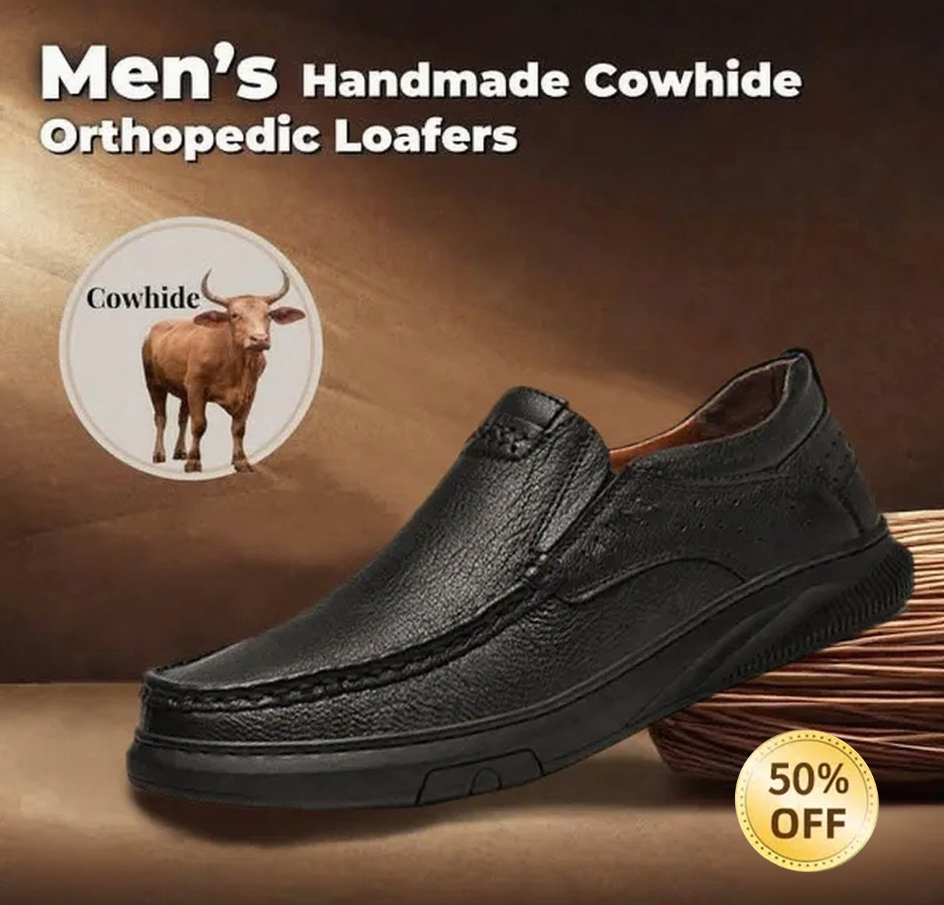 🔥Last Day 50% OFF🔥Men's Comfortable Genuine Leather Orthopedic Loafers