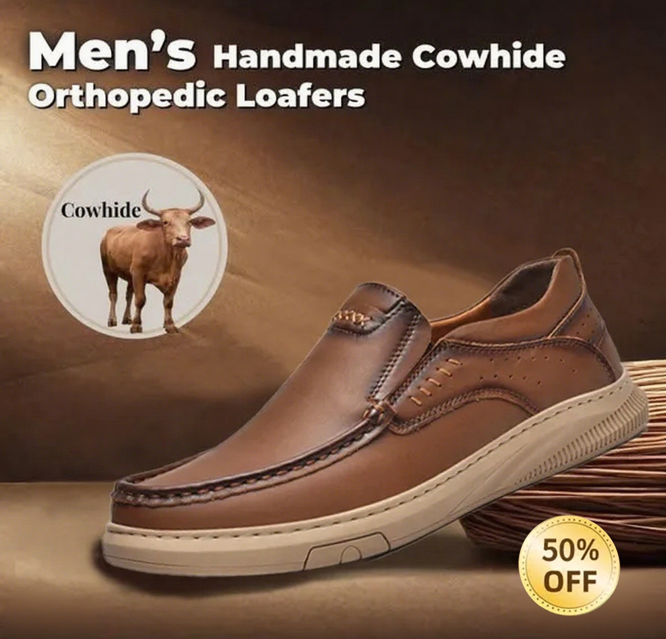 🔥Last Day 50% OFF🔥Men's Comfortable Genuine Leather Orthopedic Loafers