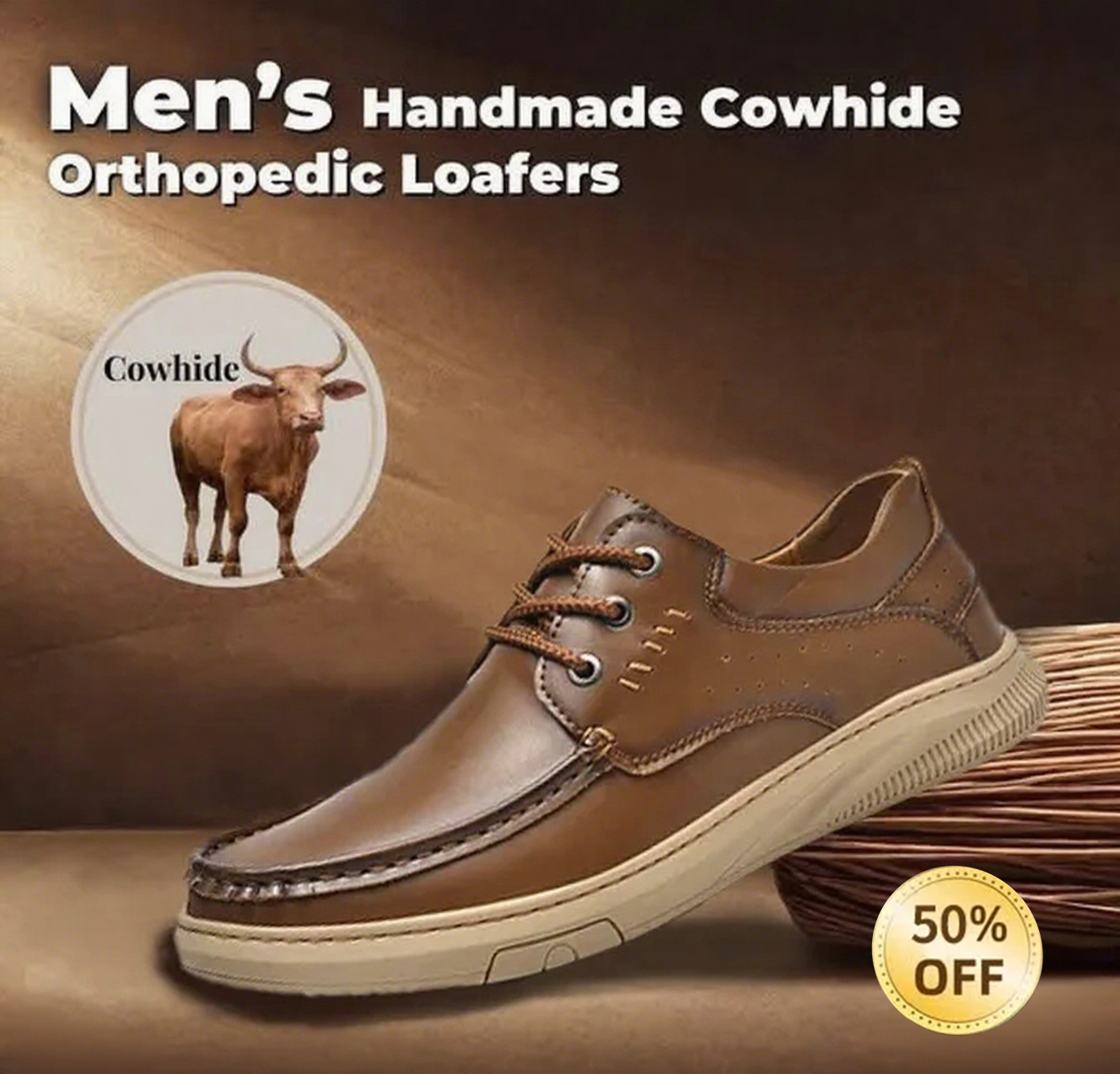 🔥Last Day 50% OFF🔥Men's Comfortable Genuine Leather Orthopedic Loafers