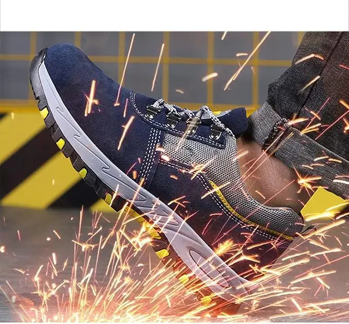 Men's Lightweight Steel Toe Work Shoes – Breathable Safety Sneakers