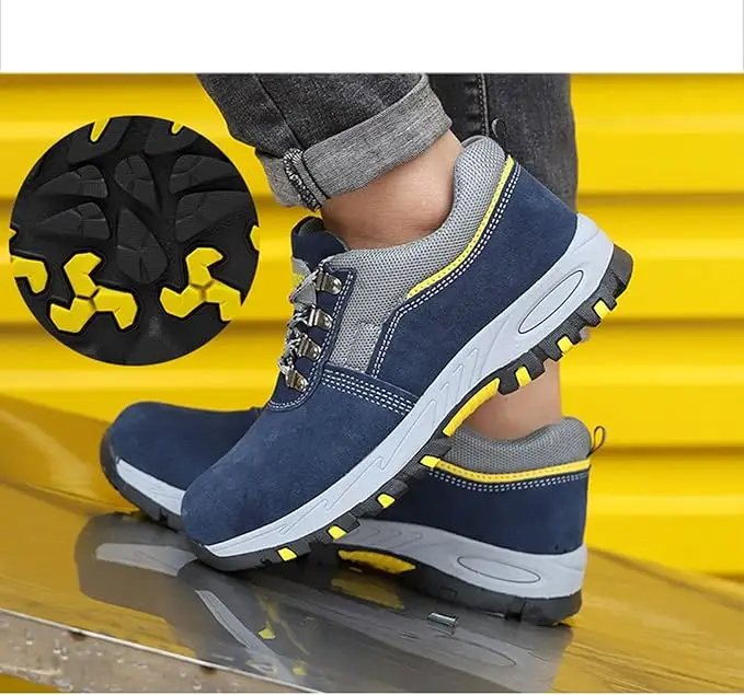 Men's Lightweight Steel Toe Work Shoes – Breathable Safety Sneakers