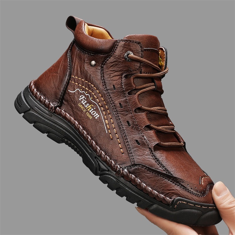 🔥Limited-time offer: 65% off-Men's handmade non-slip orthopedic leather shoes, designed to improve posture and relieve foot pain.