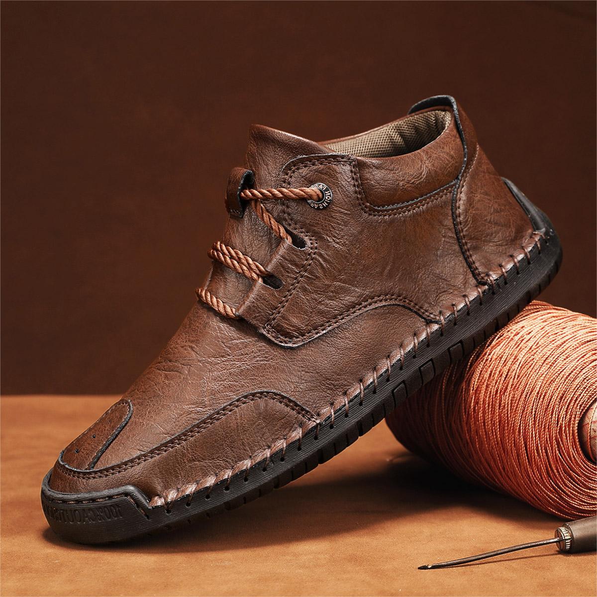 🔥Today 70% off🔥Men's Handmade Non-Slip Orthopedic Wide Toe Loafers with Arch Support