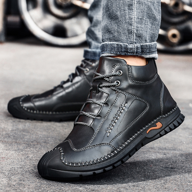 ⏰Today 65% off-Men's handmade leather British style Collision Avoidance orthopedic thick-soled shoes